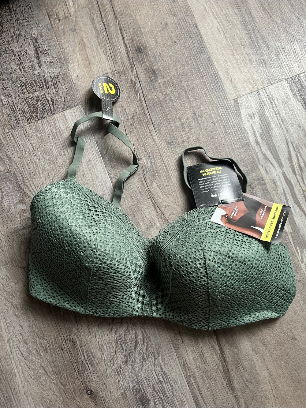 Maidenform Olive Green Lace Molded Bra